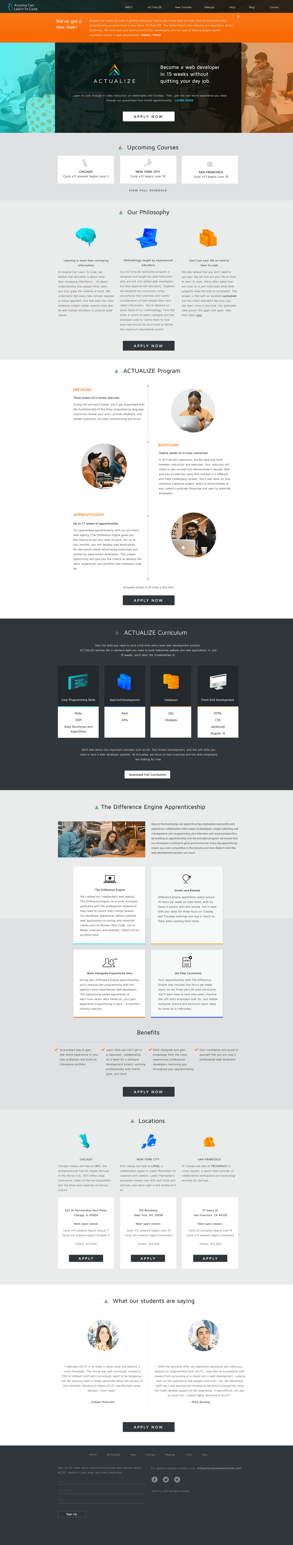 Actualize Homepage